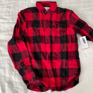 Classic Red Plaid Old Navy Flannel Button Up